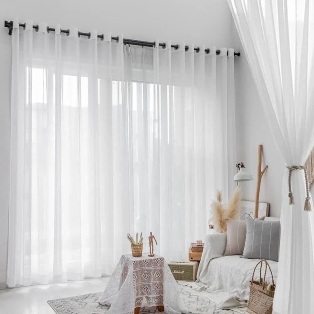 Motorized curtains living room
